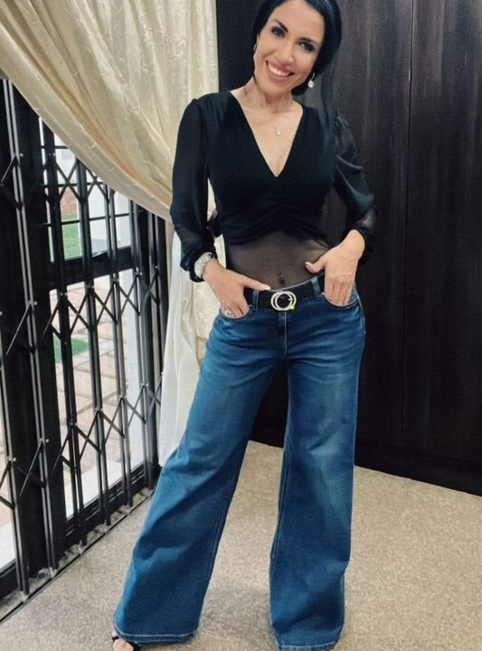 (2de Asem) Funky Stellie Wideleg Jean