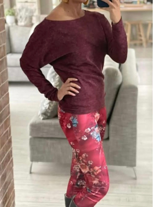 (2de Asem)Maroon Breistof Vlermuistop