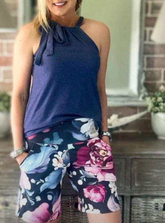 (2de Asem) Denim diva drawstring top
