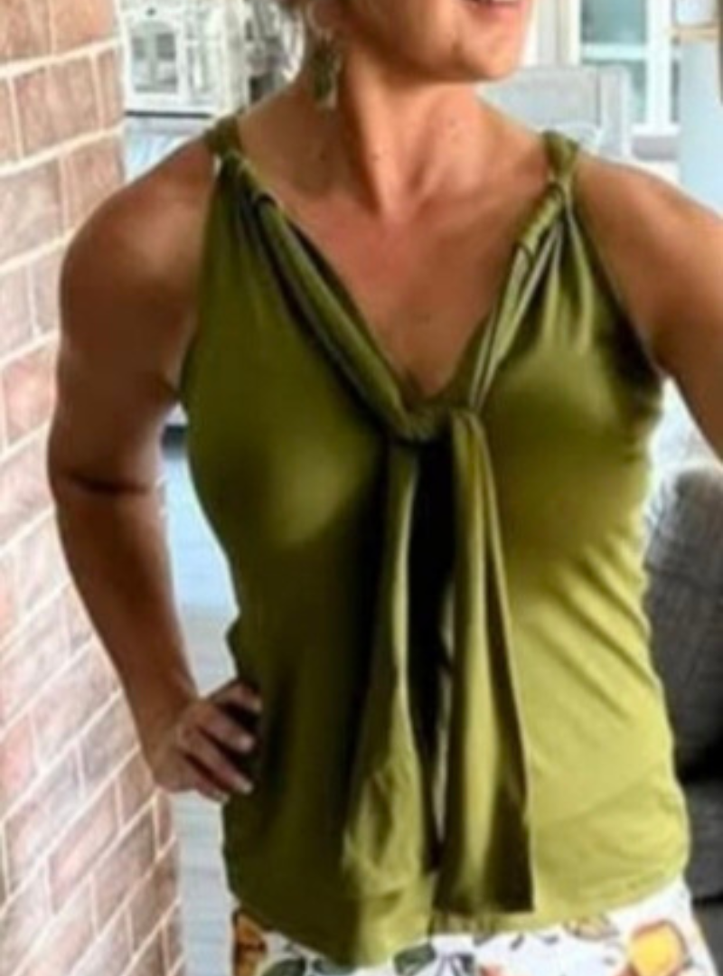 (2de Asem) Olyfgroen Drawstring met n twist