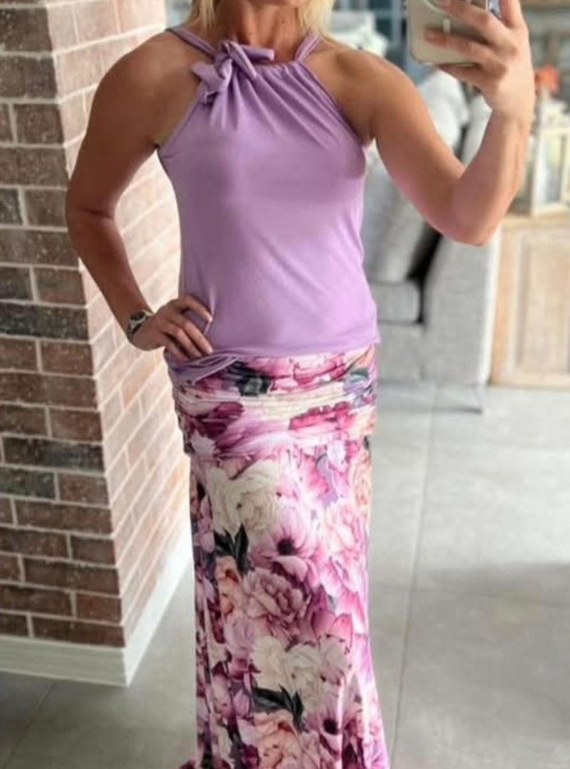 (2de Asem) Lilac drawstring top