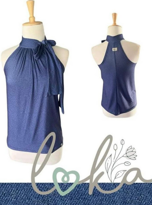 (2de Asem) Denim Diva Nammie Top
